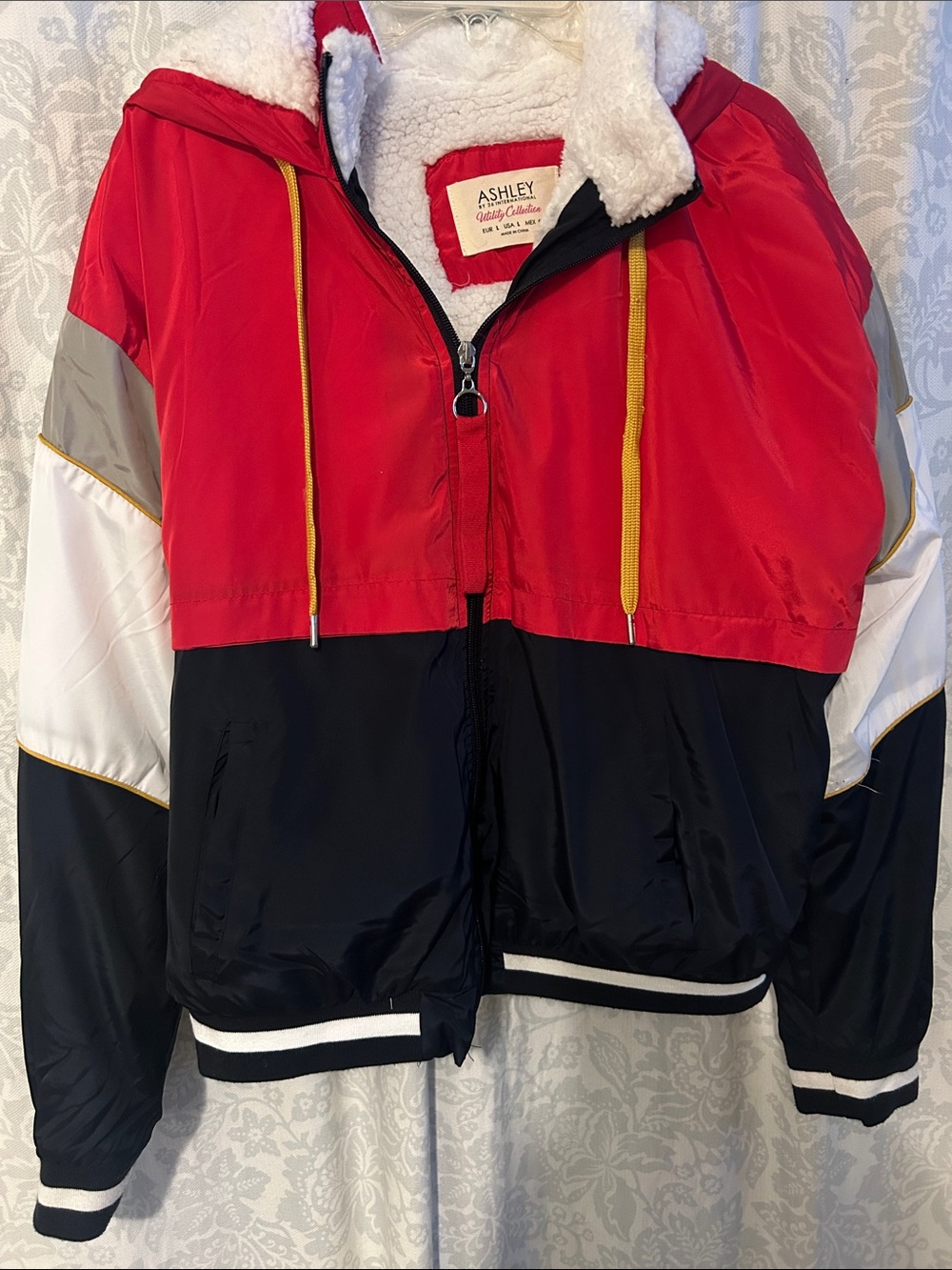 Ashley By 26 International Colorblock Puffer Jacket for Kids - Red & Black